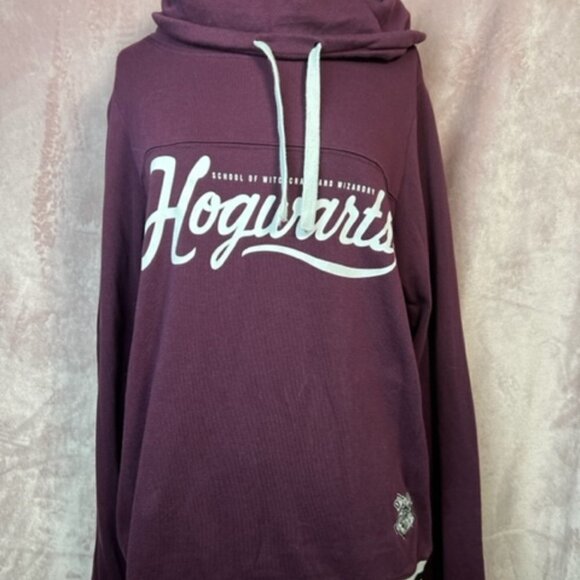 Harry Potter Girls Maroon Shrug Drawstring Pullover Hogwarts Sweater Size Large - Picture 1 of 7